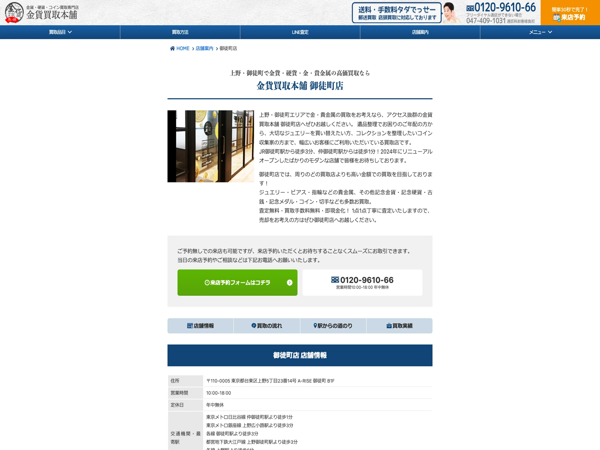 金貨買取本舗御徒町店